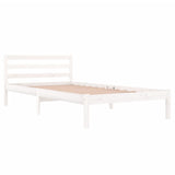 Bed Frame without Mattress Solid Wood Pine 100x200cm White 810421
