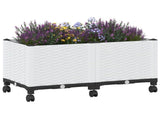 Garden Planter with Wheels White 80 x 40 x 48 cm PP 3422963