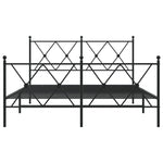 Metal Bed Frame without Mattress with Footboard Black 140x200cm 376521