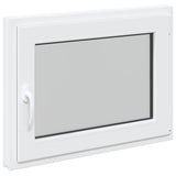 Basement Window RISOR 80 x 60 cm PVC and Glass White 42047240