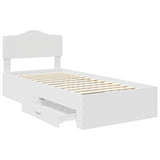Bed Frame with Headboard White 90 x 200 cm Engineered Wood 3413238
