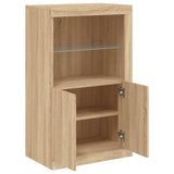Side Cabinet with LED Lights Sonoma Oak Engineered Wood 836625
