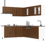 11 Piece Kitchen Cabinet Set Kalmar Brown Oak Engineered Wood 3314918