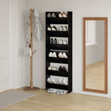 Shoe Cabinet 2 pcs Black Oak 60 x 18 x 90 cm Engineered Wood 875151
