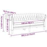 Living Room Couch 3 pcs Dark Grey 201.5 x 74.5 x 74.5 cm Fabric 3385859