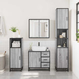 4 Piece Bathroom Furniture Set Grey Sonoma Engineered Wood 3301198