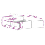 Bed Frame without Mattress Black Oak 150x200 cm Engineered Wood 3329320