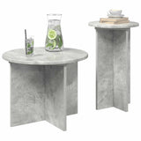 Side Table Set with Storage 2 pcs Concrete Grey Engineered Wood 8001031