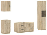 4 Piece Bathroom Cabinet Set HOORN Sonoma Oak Engineered Wood 3417956
