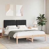 Bed Frame with Upholstered Headboard Black 140 x 200 cm 878046