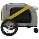 Pet Bike Trailer Yellow and Grey Oxford Fabric and Iron 93896