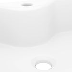 ZNTS Ceramic Bathroom Sink Basin with Faucet Hole White Square 141936