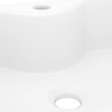 Ceramic Bathroom Sink Basin with Faucet Hole White Square 141936