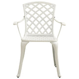 Bistro Set White Cast aluminium 5 Piece Set Durable Bistro Set 3070615