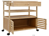 Kitchen Trolley with Wheels Natural 59.5 x 36 x 82 cm Bamboo 42028295