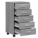 Drawer Cabinet with Castors Grey Sonoma Engineered Wood 342675