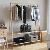 Clothes Rack with Shelves 132x45.5x150.5 cm Bamboo 4008912