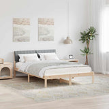 Bed frame Brown and light grey 140 x 190 cm Solid pine wood 878684