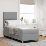 Box Spring Bed with Headboard Light grey 80 x 200 cm Fabric 3339651