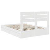 Storage Bed with Headboard White 160 x 200 cm Engineered Wood 3411554