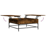 ZNTS Coffee Table Smoked Oak 95x95x45 cm Engineered Wood and Metal 3217066