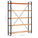 5-Tier Bookcase 140x30x180 cm Solid Acacia Wood 286586
