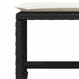 9 Piece Garden Dining Set with Cushions Black Poly Rattan 3210783