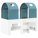 Bed with Tunnel 4 pcs White and Light Blue Engineered Wood 3423486