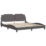 Bed Frame with LED without Mattress "Zadar" Grey 180x200 cm 3214127