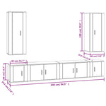 6 Piece TV Cabinet Set Smoked Oak Engineered Wood 3188843