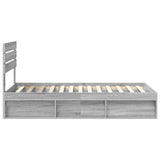 Bed Frame Grey Sonoma 90 x 200 cm Solid Pine Wood 3411460