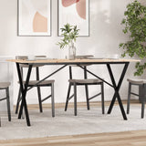 Dining Table X-Frame 160x80x75 cm Solid Wood Pine and Steel 3282699