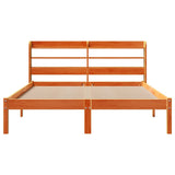 Bed Frame with Headboard without Mattress Wax Brown 135x190 cm 3306554