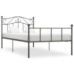 ZNTS 284531 Bed Frame without Mattress Grey Metal 100x200 cm