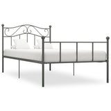 ZNTS 284531 Bed Frame without Mattress Grey Metal 100x200 cm