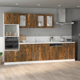 ZNTS Microwave Cabinet Smoked Oak 60x57x207 cm Engineered Wood 815603