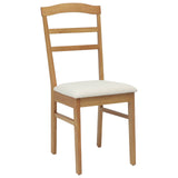 Dining Chair 2 pcs Natural and Light Solid Rubber Wood 42020500