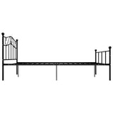 Bed Frame Black Metal Double Durable Bed Frame Rectangular 284526