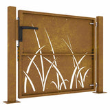 Garden Gate 100x100 cm Corten Steel Grass Design 153227