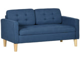 Modern Loveseat Sofa, Compact 2 Seater Sofa with Hidden Storage, 117cm Tufted Cotton Couch with Wood T3398P344634