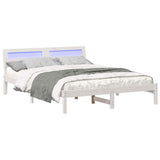 Bed Frame with Headboard White 140 x 200 cm Solid Pine Wood 872777
