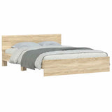 Bed Frame Sonoma Oak Engineered wood, Plywood King Size Durable 3207478