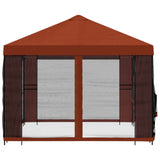 Gazebo with Sidewalls 4 x 3 m Terracotta Polyester and Steel 900388