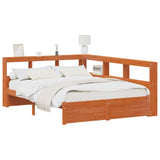 Bookcase Bed with Headboard with Storage Solid Pine Wood 3423795