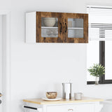 Wall Glass Cabinet LUCCA Smoked Oak 80 x 31 x 40 cm 884950