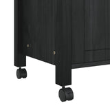 Kitchen Trolley MONZA Black 84 x 40 x 88.5 cm Solid Pine Wood 42027041