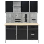 Workbench with Four Wall Panels and Two Cabinets 3053440