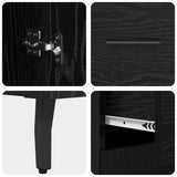 Highboard with Drawer Black Oak 69.5 x 34 x 180 cm 3416120