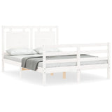 Bed Frame without Mattress White Small Double Solid Wood 3194022