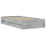 Bed Frame with Drawers without Mattress Concrete Grey 100x200 cm 3207290